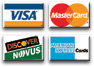 We Accept Visa, Mastercard, Discover, and American Express